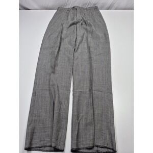 VTG John Alexander Dress Pants Mens 34x36 Gray Wool Pleated Plaid NWT FLAW